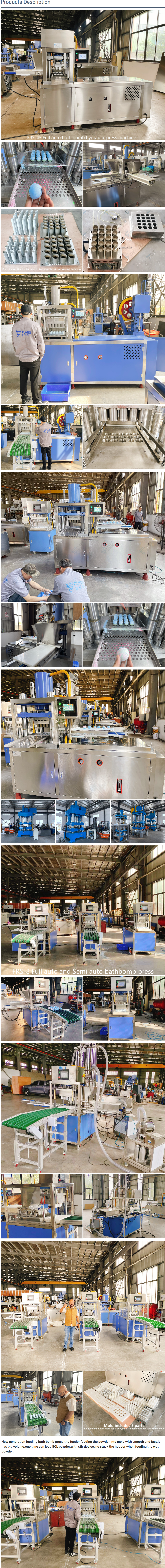 High Capacity Full Automatic High Speed USA Market Popular Two Colors Bath Bombs Press Machine Bath Salts Fizzy Mold