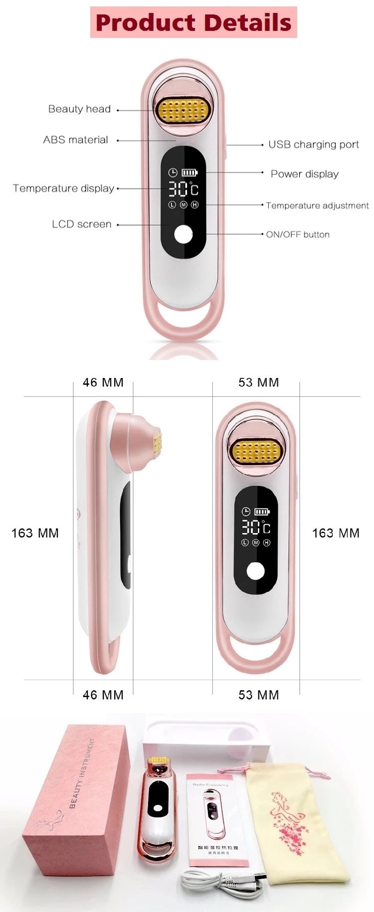 USB Recharging 6 In1 880nm RF EMS Beauty Instrument