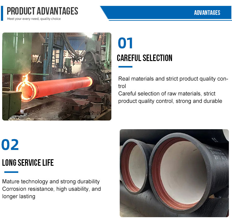 BS EN 545 K9 K12 Ductile Iron Sewer Pipe Seamless Custom Wall Thickness