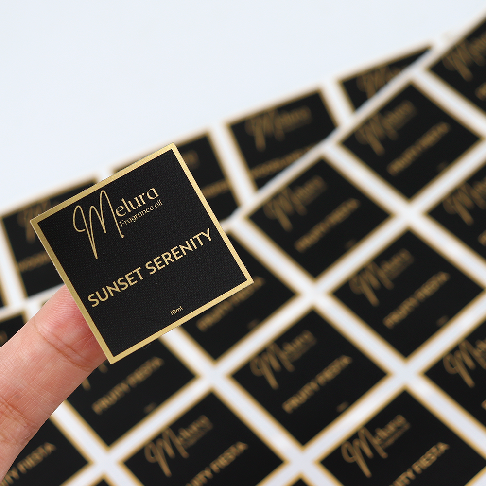 3D Embossed Metal Transfer Stickers in Silver Reflective Heat-Transfer Vinyl for Customized Shape Packaging Labels Candles