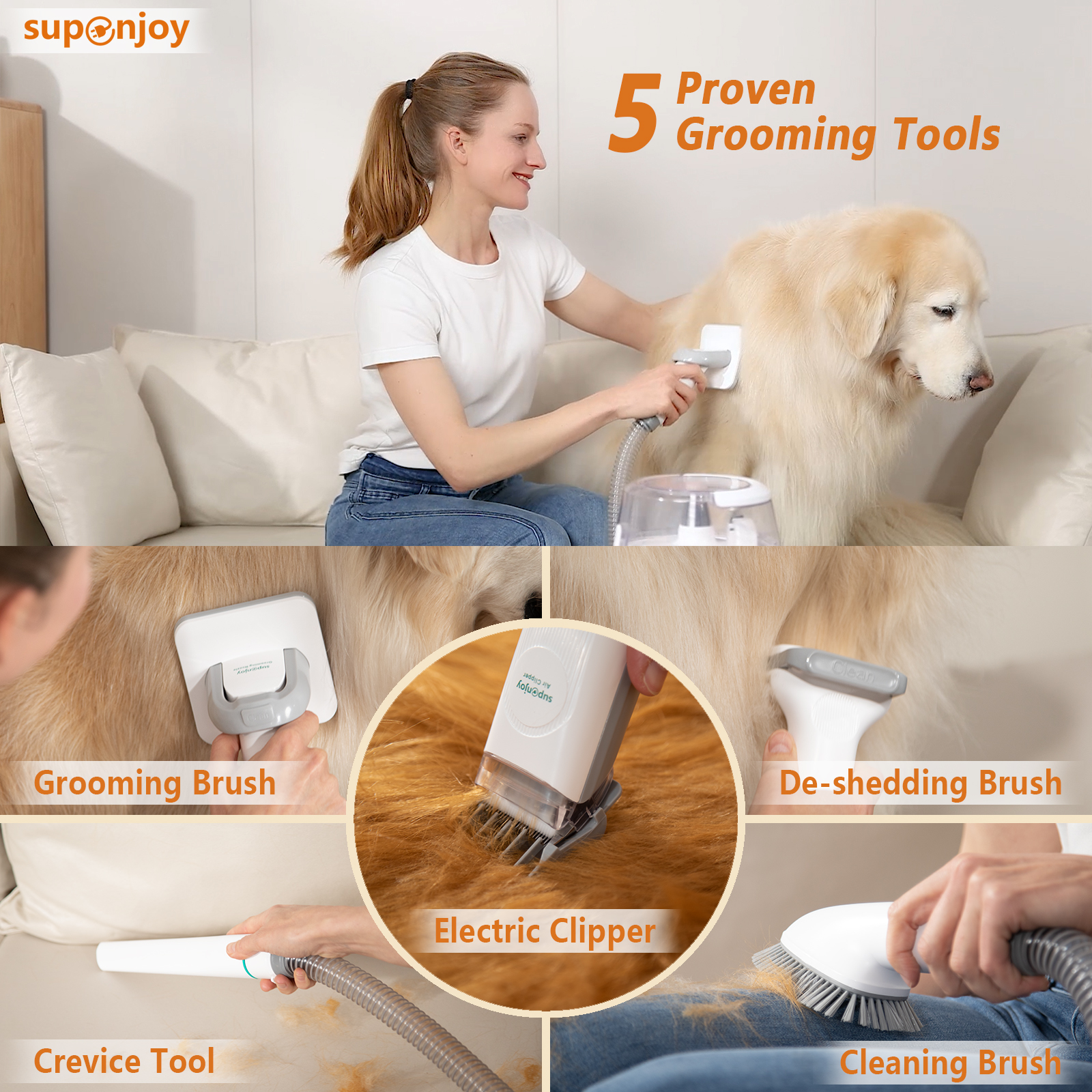 Pet Cat Clipper Shedding Brush Grooming Kit and Vacuum Pet Grooming Products Mental ABS