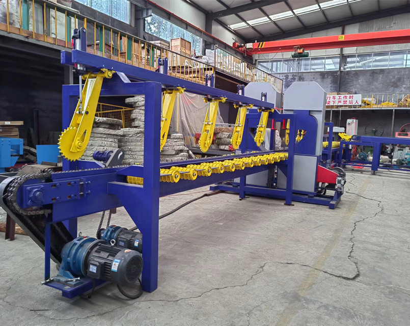 CNC Twin Vertical Band Saw sawmill equipment for cutting wood log into square timber