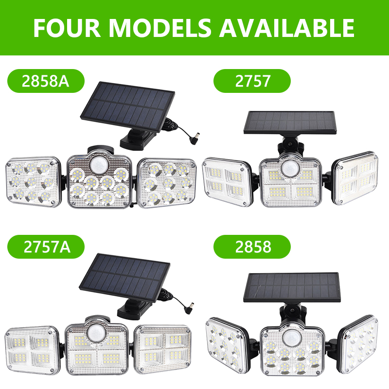 48.4W 6500K Solar Motion Sensor Wall Light 1200lm Solar LED Spotlight