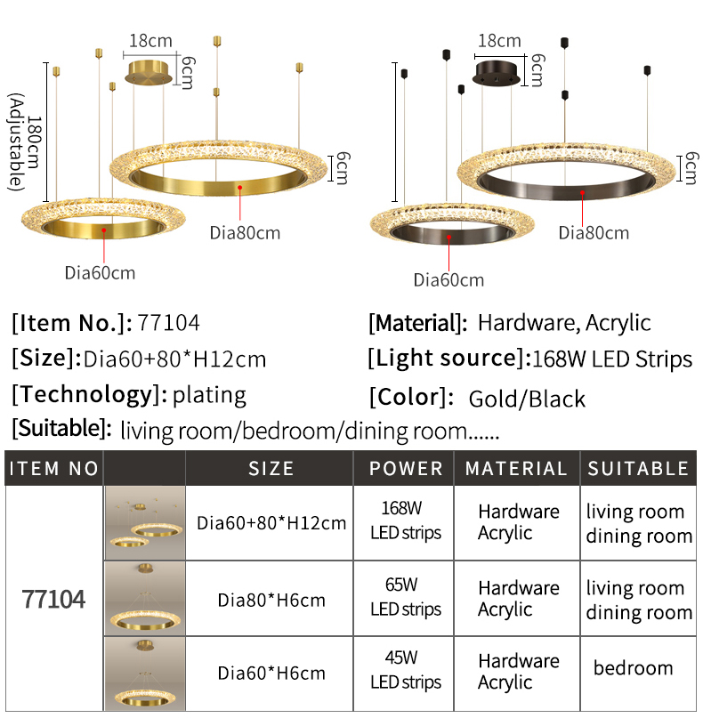 Luxury Crystal Chandelier For Living Room Round Creative Design gold pendant light(WH-CY-219)
