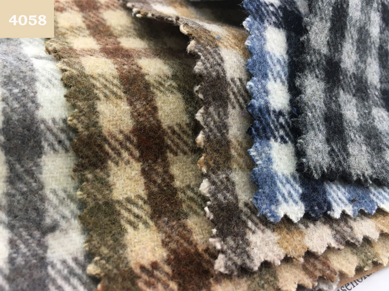 400gsm Scottish Plaid Tartan Tweed Fabric Poly Wool Suiting Fabric Abrasion Resistant
