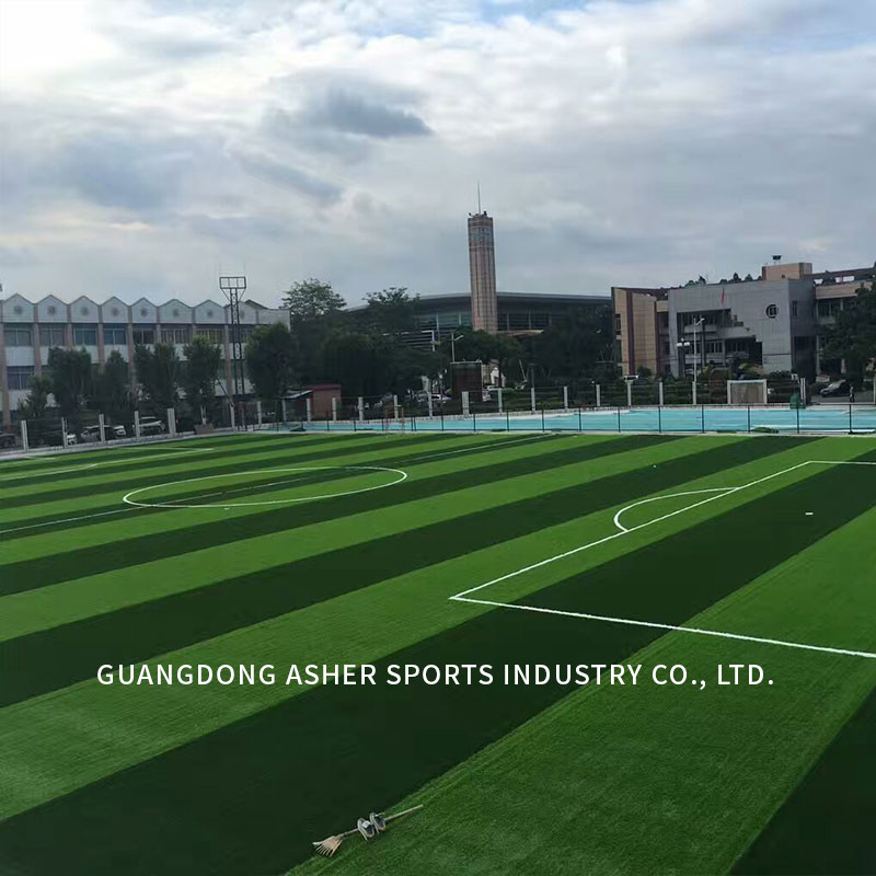 All Weather Resistant Artificial Football Pitches Stem Shape Grass Turf Type