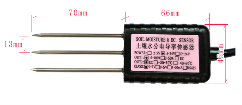 High Accuracy Soil Temperature Humidity Sensor DC12V 24V Output for Salinity Measurement