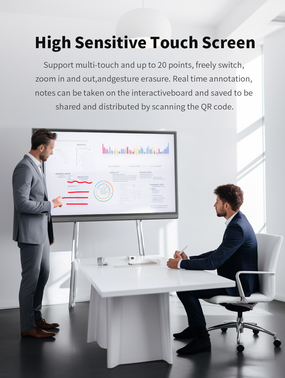 Interactive Electronic Smart Whiteboard Conference 65 75 86'' Android