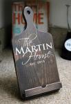 Cutting Board Style Plaque Signs , Wooden Tablet Holder Stand