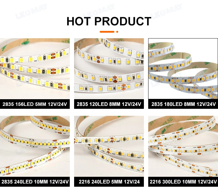 8mm 240leds 6500K White Flexible Die-Cutting Board SMD2835 LED Strip Light 12V24V