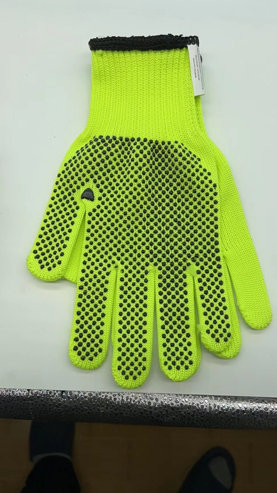 Green PVC Cotton Dotted Gloves Waterproof Cotton Work Gloves Bulk