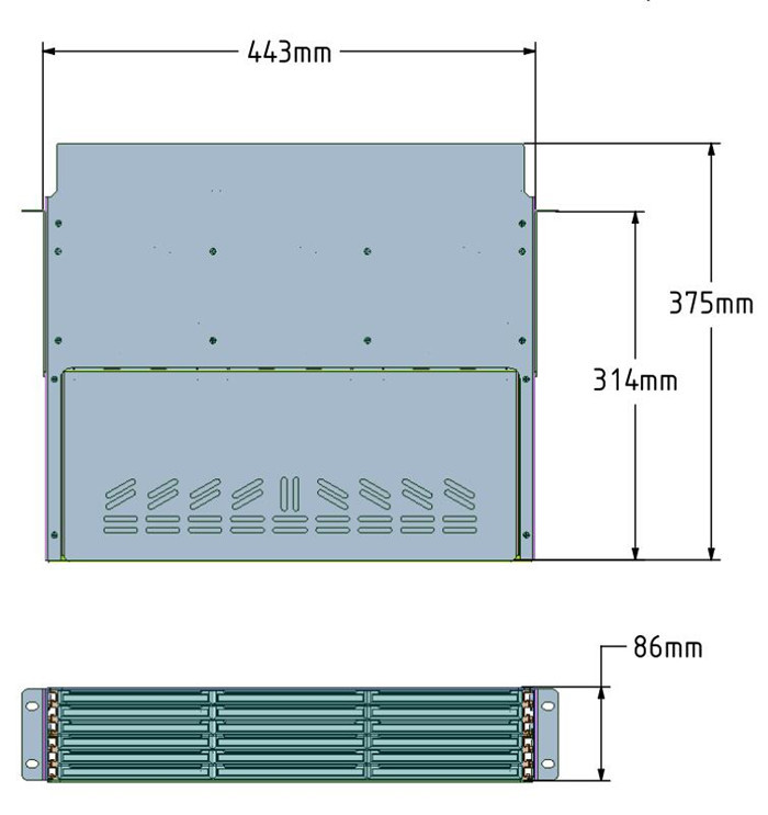 2U Rack Mount MPO To LC 288 Core HD Patch Panel