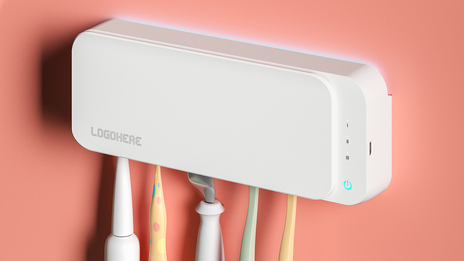 Sustainable PP Uv Light Toothbrush Holder Sterilizer 5W