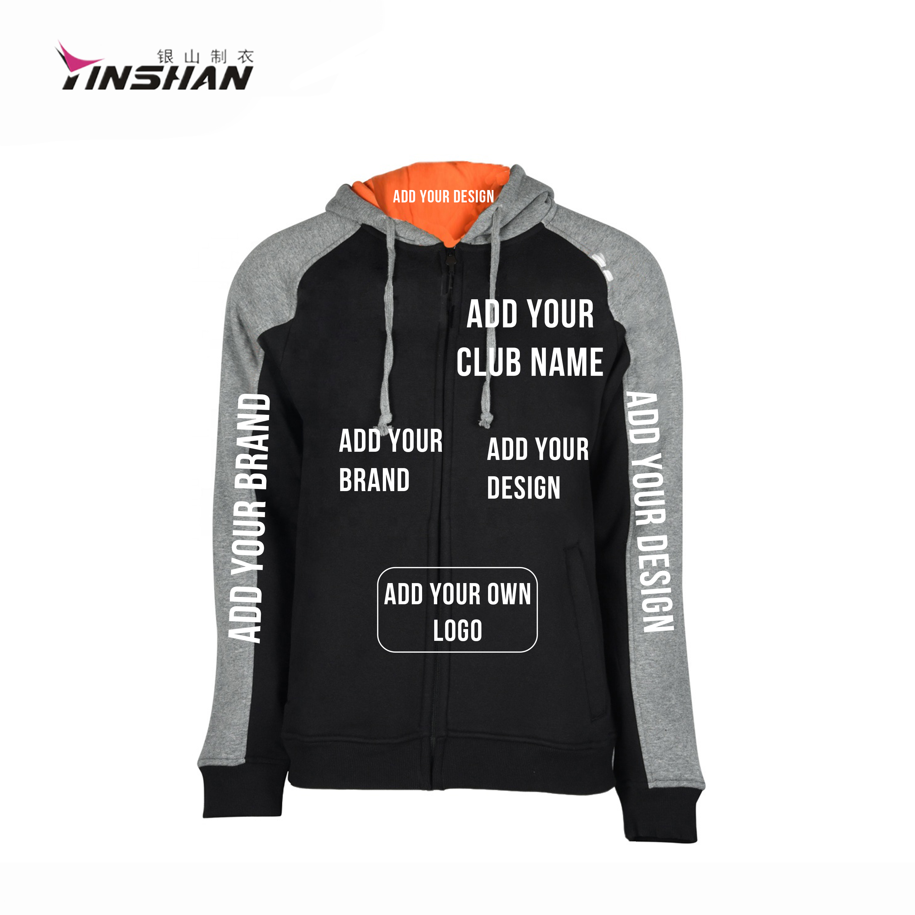 Custom Logo Sports Hoodie Soft Sports Hoodie Polyester Men's Pullover Racing Pit Crew