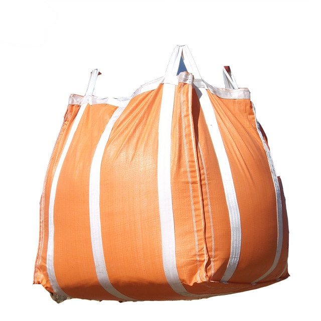 1 Ton Orange Heavy Duty Bulk Bags , Side Discharge PP Woven Packaging Bags