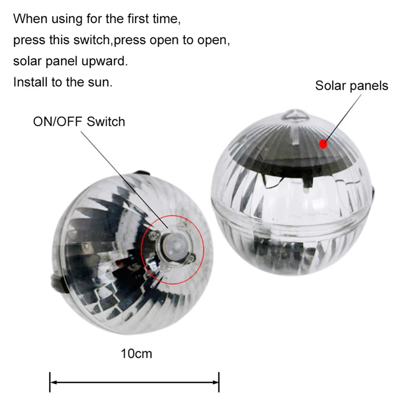 7 Color RGB Changing Underwater Ball Lamp Waterproof Solar Powered Yard Garden Fishing Pond Swimming Pool Floating Light
