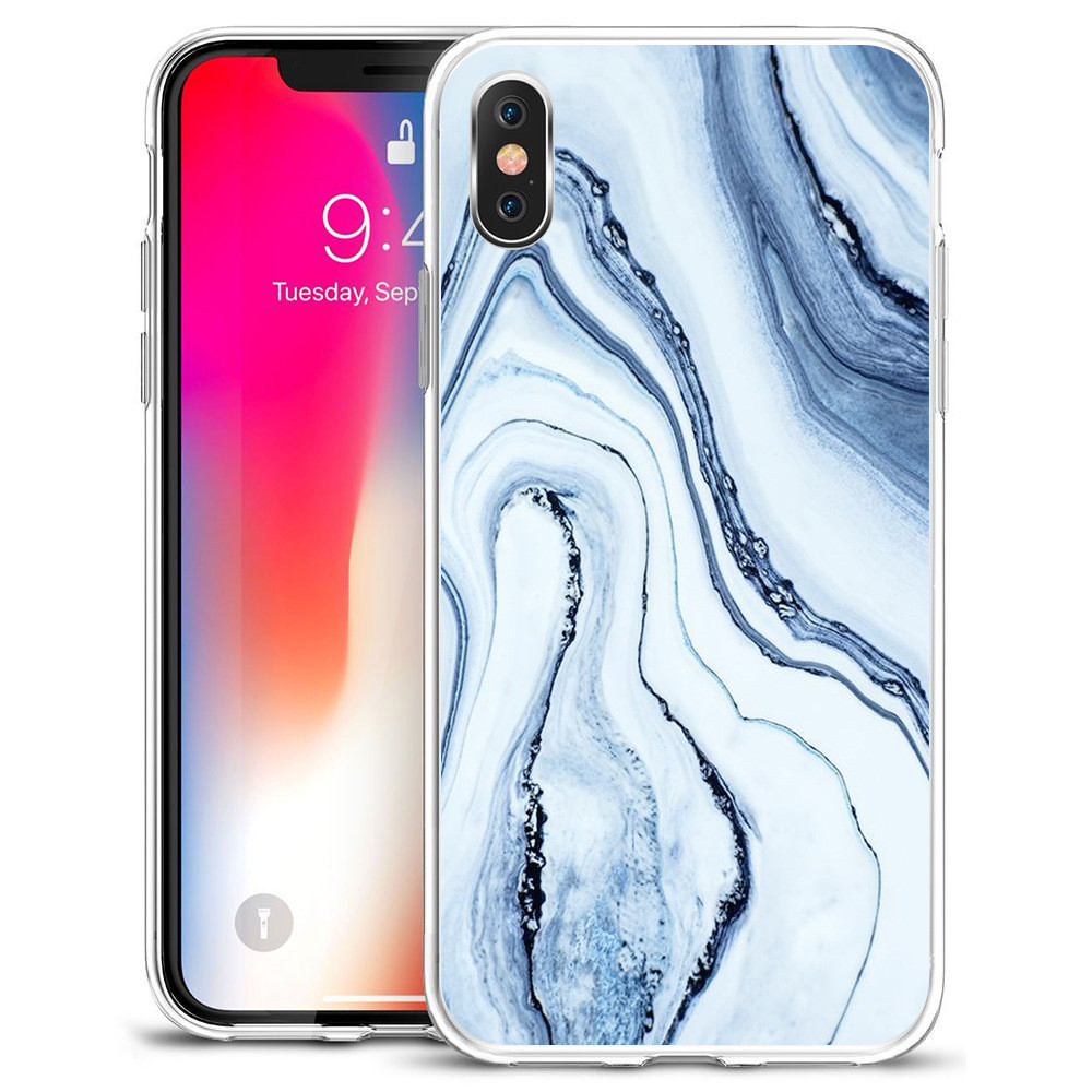 Geometric Marble Phone Case Water Color Light Weight For Iphone XS
