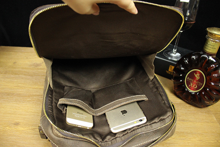 Slim Large Genuine Leather Laptop Backpack Mens Ladies Women'S