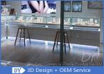 Luxurious Store Jewelry Display Cases / Beige Painting Finished Gold Shop