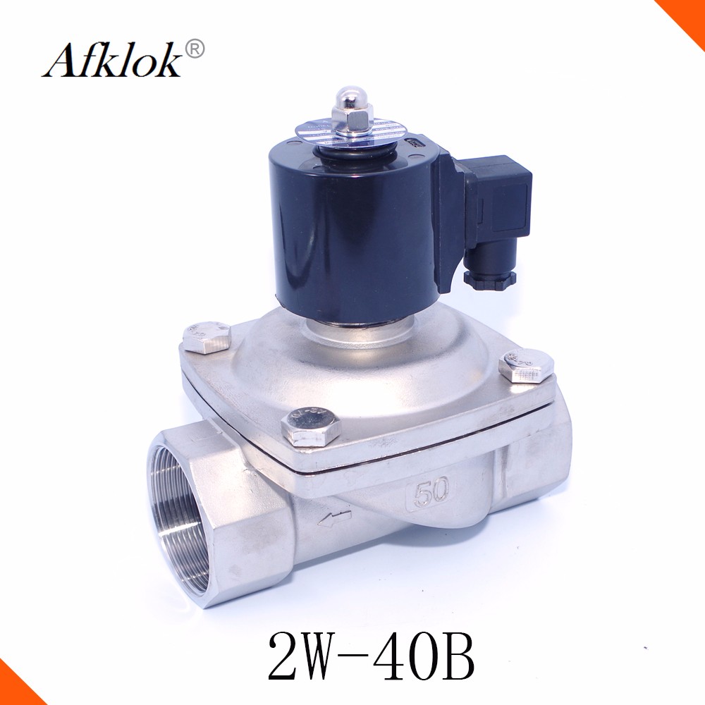 1 1/2" Stainless Steel Normally Closed Solenoid Valve 12v