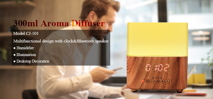 30ml/hr 300ml Ultrasonic Aroma Diffuser Bluetooth Speaker