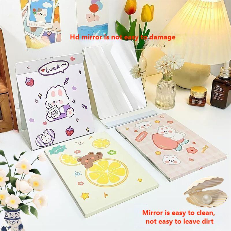 Extra LOGO Yes Cute Heart Shaped Foldable Makeup Mirror for Travel and Cosmetic