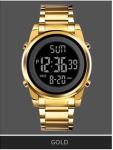 220mm Silvertone 3BAR Stainless Steel Digital Watch Waterproof Digital