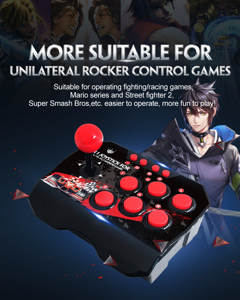 Wholesale Price 4-in-1 Retro Arcade Station USB Wired Rocker Fighting Stick Game Joystick Controller For Android TV Games