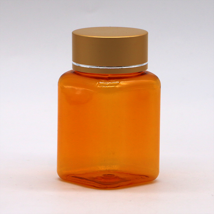 90ML PET Square Transparent Pill Bottle with Various Caps by Chinese Pharmaceutical Company