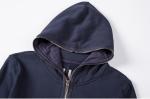 Solid Color Fitness Casual Full Face Zip Hoodie / Oversized Fleece Hoodie
