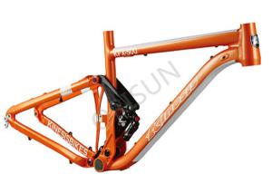 China Aluminum Orange Trail Bike Frame Full Suspension Lightweight Structure wholesale