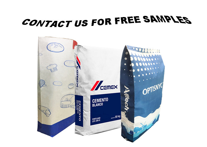 Kraft Paper Laminated Pp Woven Bags Waterproof 3 Layer Plastic Composite 25kg 50kg