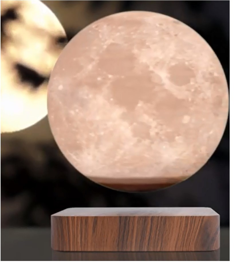 square base magnetic levitation floating bottom moon lamp 3d Printing 6inch for christmas gift