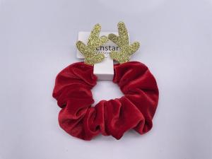 China Red Christmas Reindeer Hair Scrunchie Elastic Multipurpose Durable wholesale