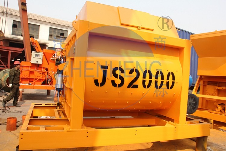 High Tenacity Compulsory JS2000 Concrete Mixer, Electric Motor Large Concrete Mixer