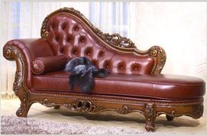 China Brown Italian Leather Luxury Chaise Lounge Handcraft wholesale