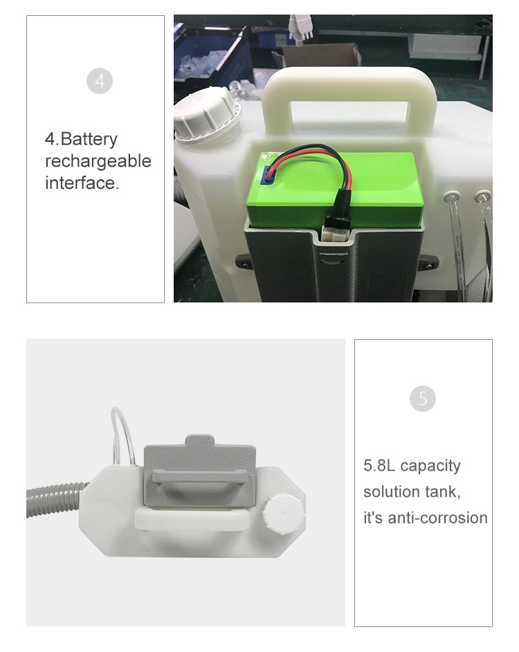 8L 200w Power Battery Agriculture Spray Machine Disinfecting Knapsack Fogger