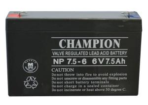 China China Champion Battery 6V7.5Ah NP7.5-6 Lead Acid AGM Battery, VRLA Battery, SLA Battery wholesale