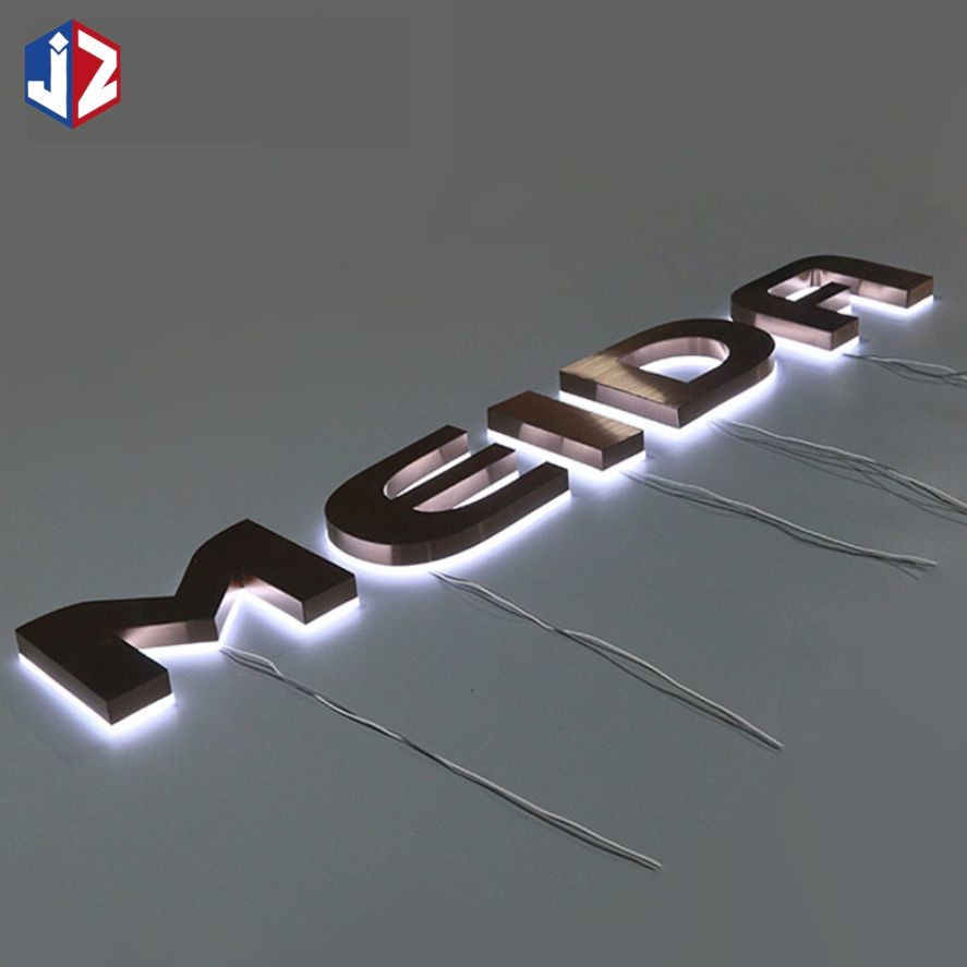 AC 100V-240V Backlit Stainless Steel Letters 3D Illuminated Signage