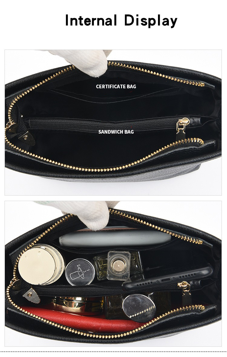 Single Strap Genuine Leather Women's Sling Shoulder Messenger Bags with Wide Shoulder