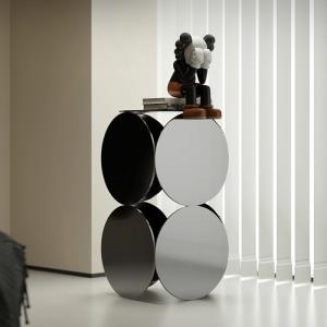 China Bright Stainless Side Table Black Finish Metal Accent Table wholesale
