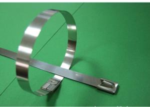 China Self Locking Type Stainless Steel Cable Ties Wiring Wraps 7.6mm , 12mm wholesale