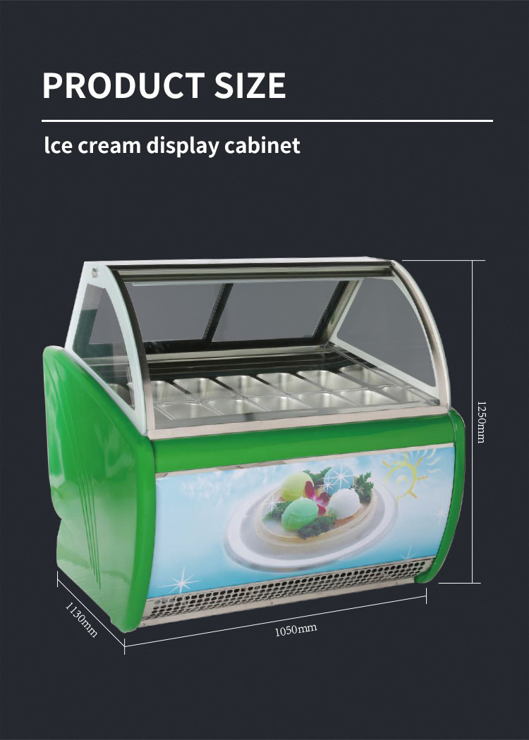 Transparent Pastry Ice Cream Display Cabinet , Stainless Steel Gelato Cabinet