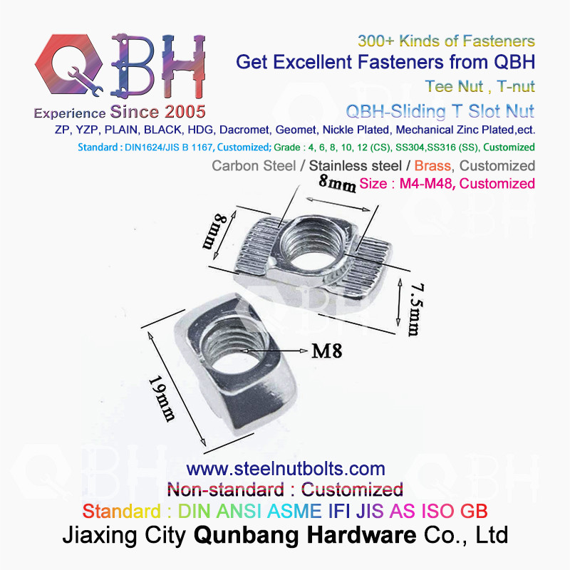 QBH 4040 Series Aluminum Aluminium Alloy Profile Hammer Sliding T Slot Nuts