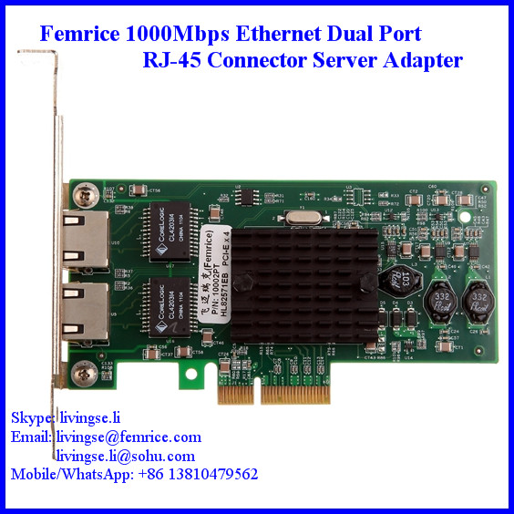 RJ-45 Copper Cable Gigabit Controller Server Ethernet Network Card Femrice 10002PT