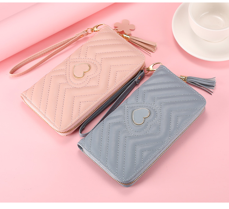 Fashion Style Long Wallets for Women PU Leather Tassel Coin Purse Card Holder Clutch