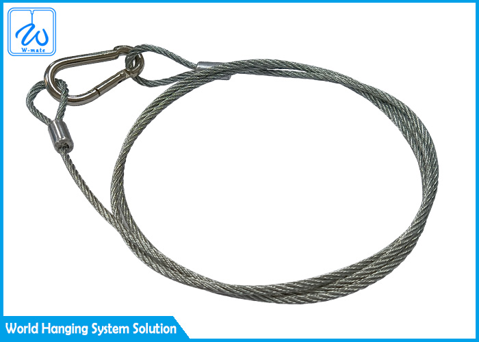 Soft Eye Steel Wire Rope Sling Rubber Coated For Led Theatre Spotlights