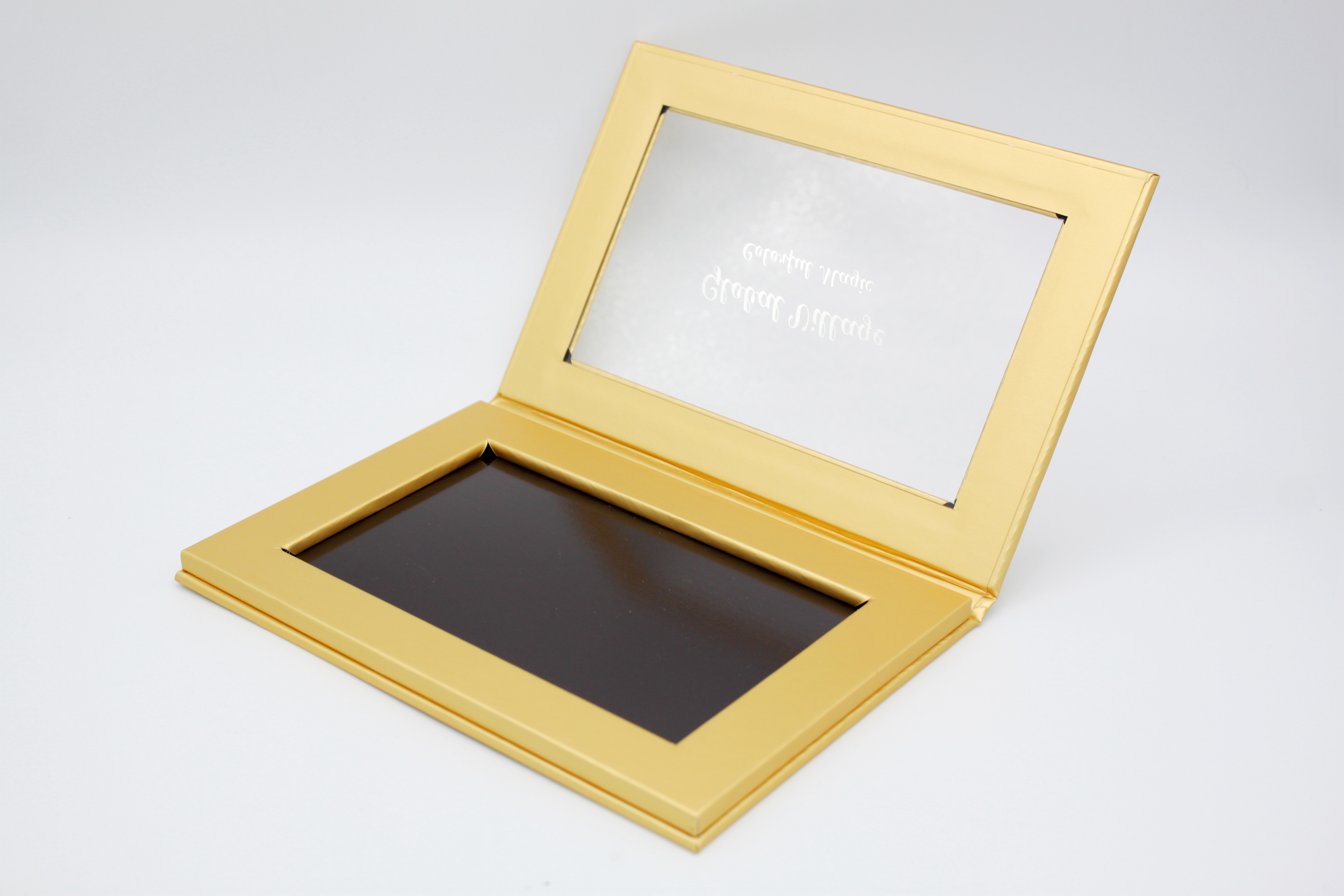 Makeup Empty Magnetic Palette Refilling Light Golden Metalized With Mirror