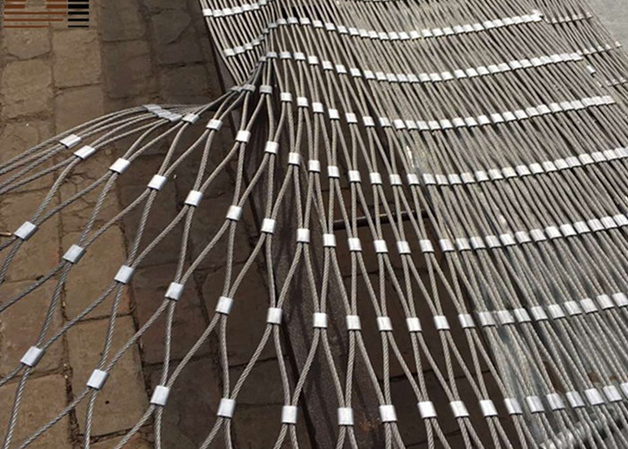 Animals Enclosure Ferruled SS Fence Mesh Wire Rope Net