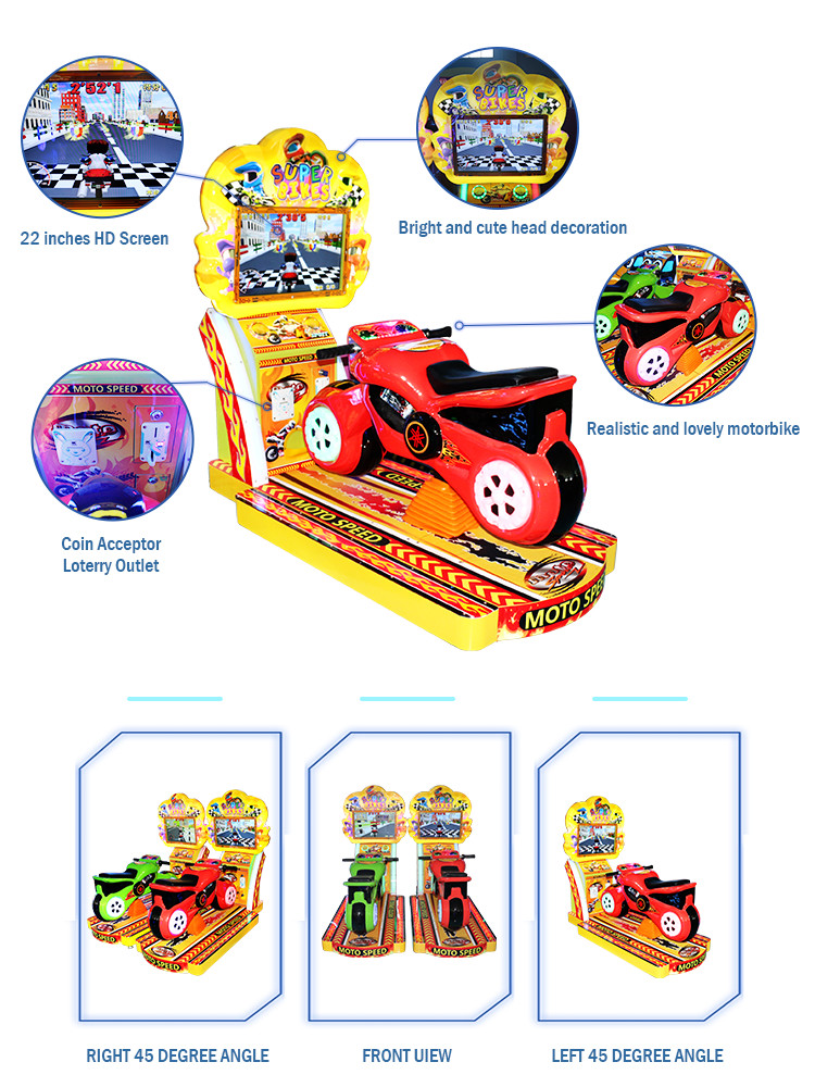 Motorcycle Arcade Machine Racing / Simulator Motorbike Arcade Machine 22 Inches